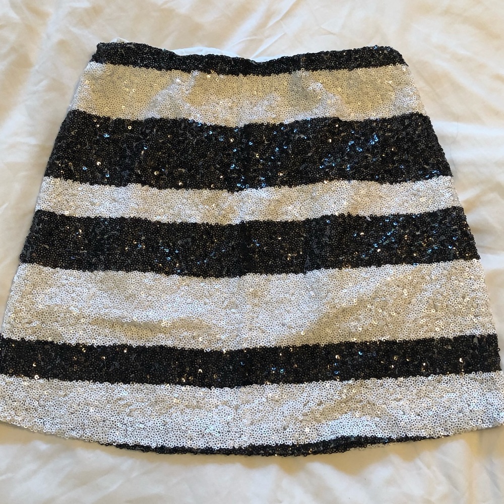 Sequin Striped Mini Skirt